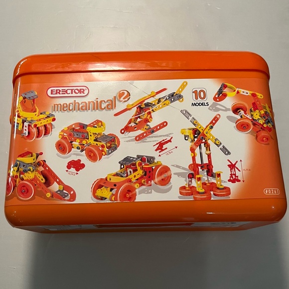 Erector Mechanical 2. 10 Models. 120+ Parts. Case And Instructions Included. - Picture 1 of 5